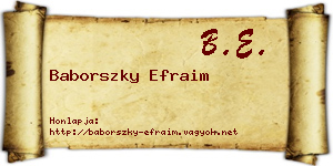 Baborszky Efraim névjegykártya